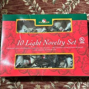 Kurt S. Adler 10 Snowman sparkle star Christmas String Lights 8.5ft